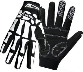 img 3 attached to 🚴 QEPAE Unisex Breathable Full Finger Cycling Gloves: Non-Slip Auto Racing Gloves for Biking, Running, Sporting, Weightlifting, Hunting, and Training with Skeleton Pattern