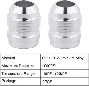 img 2 attached to Pack of 2 Aluminum EVIL ENERGY 10AN Male Weld On Fitting Bung Hose Adapter for Fuel Oil