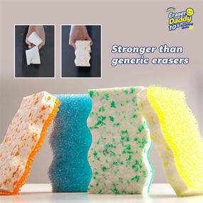 img 3 attached to 🧽 Scrub Daddy Melamine Eraser Sponge - Eraser Daddy 10x with Scrubbing Gems - Dual Sided Water Activated Scrubber & Eraser, Deep Cleaning 3ct - Versatile and Durable
