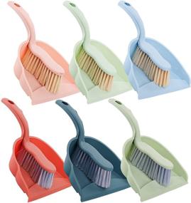 img 4 attached to 🧹 Hedume Handy Dustpan and Brush Set, Clean Team Brush & Dustpan Set, Wayclean Handheld Angled Dustpan and Brush Set for Home, Kitchen, Floor - 6 Sets