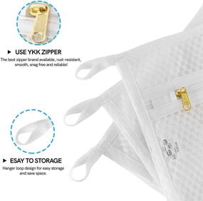 img 1 attached to TENRAI 3 Pack Fine Mesh Laundry Bags with YKK Zipper, for Delicates, Lingerie, Hosiery, Socks, Bras, Baby Products and Fine Knitwear (3 X-Small)