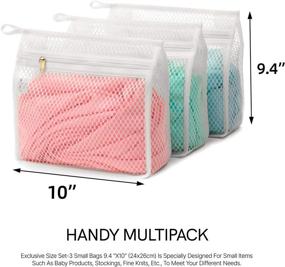 img 3 attached to TENRAI 3 Pack Fine Mesh Laundry Bags with YKK Zipper, for Delicates, Lingerie, Hosiery, Socks, Bras, Baby Products and Fine Knitwear (3 X-Small)