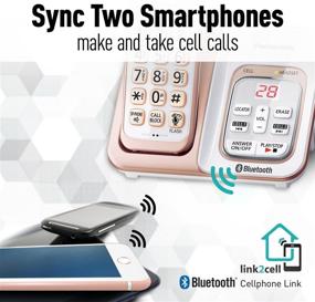 img 2 attached to 📞 Беспроводная телефонная система Panasonic с технологией Link2Cell Bluetooth, голосовым помощником, блокировкой вызовов и автоответчиком - 2 наушника - KX-TGD562G (розовое золото/белый)