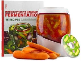 img 4 attached to 🥒 Mortier Pilon 2L Glass Fermentation Kit: Make Sauerkraut, Kimchi, Pickles & More with 45 Recipe Book!