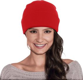 img 2 attached to Warm Winter Beanie Hat for Women, Men, and Unisex - Cuffed Plain Ski Skull Cap, Soft Stretch Knit for Daily Use