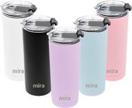 mira 20 oz stainless steel vacuum insulated tumbler with tritan flip lid - double walled thermos mug for hot and cold beverages - eco-friendly travel cup - lilac логотип