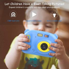 img 1 attached to 📷 Moko Upgrade Kids Selfie Camera: WiFi 12MP Dual Lens Digital Video Camera for Boys Girls - Blue | Ideal Christmas Birthday Gifts for Ages 3-12