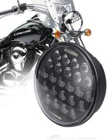 img 4 attached to 🐄 COWONE Cree 5-3/4 5.75 Inch LED Headlight - Powerful LED Projector Headlights for Sportster Iron 883, Street BOB, Low Rider - Super Wide Headlamp Driving Lights in Sleek Black Design