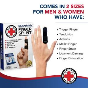 img 1 attached to 🖐️ Dr. Arthritis Finger Splint and Handbook [1-Piece] - Trigger Finger Brace for Index, Middle, Ring & Pinky Finger - Padded Splints for Straightening - Black, S/M