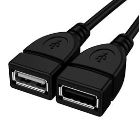 img 2 attached to 🔌 2 Pack USB Splitter Charger Cable - USB A 2.0 Male to Dual USB Female Jack Y Splitter for Laptop/Car/Data Transmission/Charging & More