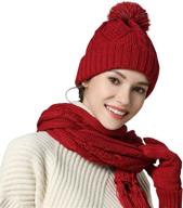 🧤 women's winter accessories set: glove, scarf, and beanie for girls logo