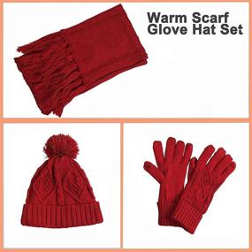 img 3 attached to 🧤 Women's Winter Accessories Set: Glove, Scarf, and Beanie for Girls