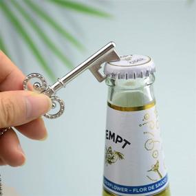 img 2 attached to 🗝️ Aokbean 52pcs Antique Silver Skeleton Key Bottle Opener Set – Ideal Rustic Wedding Decor, Souvenirs & Gifts with Escort Gift Tag Card and Keychain