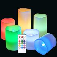 🕯️ dromance flameless candles: set of 6 color changing led pillar candles with remote timer - real wax, battery operated - perfect for wedding dinner, christmas home decor logo