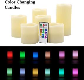 img 2 attached to 🕯️ DRomance Flameless Candles: Set of 6 Color Changing LED Pillar Candles with Remote Timer - Real Wax, Battery Operated - Perfect for Wedding Dinner, Christmas Home Decor