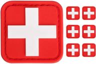 livans medic red cross patch set - tactical ifak & emt trauma pouch essentials. first aid morable patch with 3d high relief - nurse, doctor, emergency logo. bundle of 6 pvc rubber patches. logo