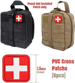 img 1 attached to LIVANS Medic Red Cross Patch Set - Tactical IFAK & EMT Trauma Pouch Essentials. First Aid Morable Patch with 3D High Relief - Nurse, Doctor, Emergency Logo. Bundle of 6 PVC Rubber Patches.