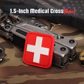 img 2 attached to LIVANS Medic Red Cross Patch Set - Tactical IFAK & EMT Trauma Pouch Essentials. First Aid Morable Patch with 3D High Relief - Nurse, Doctor, Emergency Logo. Bundle of 6 PVC Rubber Patches.