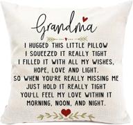 grandma gifts pillow covers 18x18 inch: decorative linen pillow case for grandma's birthday from grandkids logo