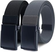 👖 2-pack elastic stretch belts: casual military men's accessories for enhanced style and comfort in belt wear logo