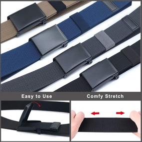 img 2 attached to 👖 2-Pack Elastic Stretch Belts: Casual Military Men's Accessories for Enhanced Style and Comfort in Belt Wear