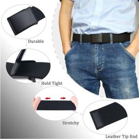 img 1 attached to 👖 2-Pack Elastic Stretch Belts: Casual Military Men's Accessories for Enhanced Style and Comfort in Belt Wear