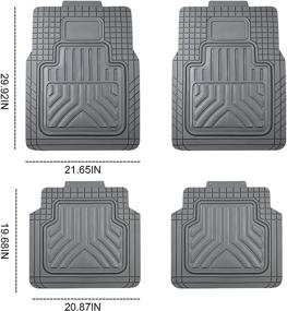 img 1 attached to Всепогодные резиновые коврики для автомобиля - универсальная подходит для автомобиля, внедорожника, грузовика - комплект из 4 шт. (серый)