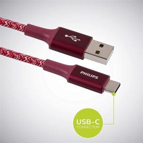 img 3 attached to Philips 3 Foot USB Type C Cable - Fast Charging, Durable Braided Design (Red) - Compatible with iPad Pro, MacBook Pro, Samsung Galaxy S21/S10/S9/Plus, Google Pixel 5/C/3/2/XL - DLC5203RA/37