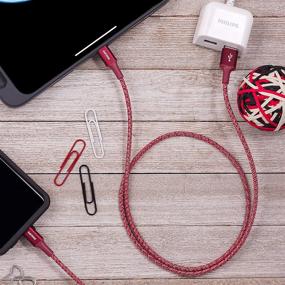 img 2 attached to Philips 3 Foot USB Type C Cable - Fast Charging, Durable Braided Design (Red) - Compatible with iPad Pro, MacBook Pro, Samsung Galaxy S21/S10/S9/Plus, Google Pixel 5/C/3/2/XL - DLC5203RA/37