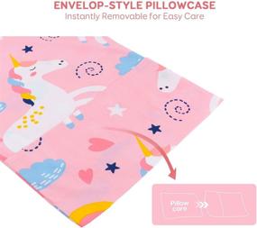 img 1 attached to 🦄 Sivio Full Size Bed Sheets Pink Unicorn Theme 4-Piece Kids Bedding Set - Super Soft Cozy Cotton, Durable, Moisture Wicking Bedding