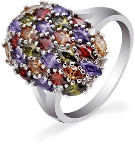 img 1 attached to Finemall Multi Color Sterling Amethyst Engagement