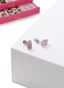 img 2 attached to 🎀 Pink Ballerina Ballet Shoes Earrings: Hypoallergenic Studs with Screw On Safety Backs, Ideal for Kids, Toddlers, Little Girls, and Teens with Ultra Sensitive Ears