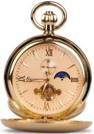 ⌛️ double tourbillon mechanical pocket watch with winding feature logo