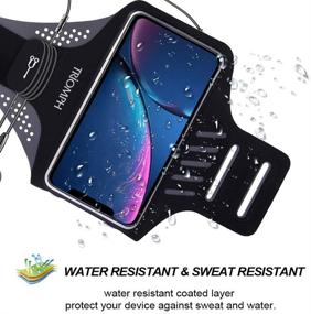 img 2 attached to 📱 Triomph Phone Armband for iPhone 11, Samsung Galaxy S9 Plus, S8 Plus | Running, Hiking 6.5'' (2Black)