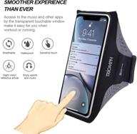 📱 triomph phone armband for iphone 11, samsung galaxy s9 plus, s8 plus | running, hiking 6.5'' (2black) logo