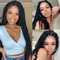 💦 water wave crochet braids hair extension - 18 inch 7packs passion twist hair long bohemian locs hair spring twist braiding hair fluffy twist synthetic hair extension logo