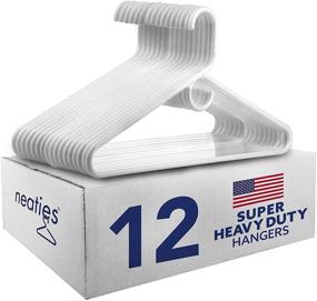 img 4 attached to 👕 Neaties Super Heavy Duty Plastic Hangers with Accessory Hook - Non Slip Clothes Hangers 12pk