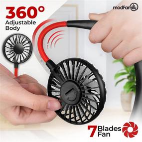 img 2 attached to 🌬️ Stay Cool Anywhere with Modfamily Portable Neck Fan - 360° Rotatable & Rechargeable