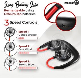 img 3 attached to 🌬️ Stay Cool Anywhere with Modfamily Portable Neck Fan - 360° Rotatable & Rechargeable