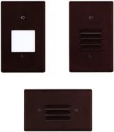 🔆 led 2w step light bronze finish (1 pack) - interchangeable plate, waterproof, 10 yr warranty logo