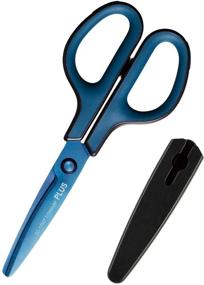 img 4 attached to ✂️ Japanese Import SC-175ST Blue Titanium Coated Easy Grip Scissors - Precision Cutting with Optimal Comfort by PLUS FITCUT CURB