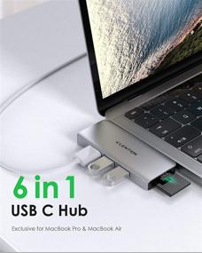 img 3 attached to 🔌 LENTION 6-in-1 USB C Hub: High-Power PD, Fast Data Transfer, Macbook Pro/Air Compatible (CB-CS62, Silver)