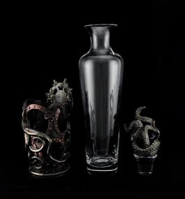 img 2 attached to 🐙 Octopus Nautical Steampunk Glass Spirit Decanter - High Seas Resin & Glass Liquor Decanters, Bronze, 3.75 x 16 x 3.75 inches