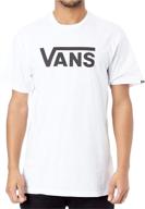 men's clothing: vans classic white black t-shirt for shirts logo