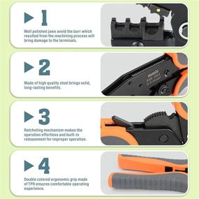 img 1 attached to 🛠️ IWISS Ratchet Wire Crimping Tool Kit with 5 Interchangeable Jaws, Wire Stripper and Cutter for Insulated and Non-Insulated Terminals 0.5-35mm ² in Oxford Bag Packaging