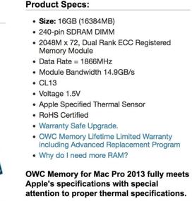 img 2 attached to 💾 OWC 64 ГБ набор памяти PC3-14900 DDR3 ECC-R для Mac Pro 2013