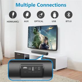 img 1 attached to Audvoi 16'' Small Soundbar with Bluetooth 5.0 and 3D Surround Sound for TVs - Perfect for Home Theater, Gaming, and Projectors