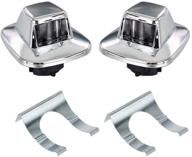 🚗 hercoo license plate lights lamp lens: chrome housing for 1987-1994 blazer, 1988-1999 gmc c1500 c2500 c3500 k1500 k2500 k3500, suburban tahoe sonoma yukon - pack of 2 logo