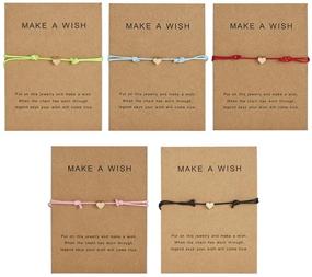 img 4 attached to 🌟 Set of 5 Emesly Friendship Charm Adjustable Bracelets: Perfect Jewelry Gift for Friends & Family (with Message Card)