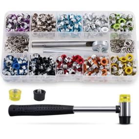 img 4 attached to 🔧 500 Sets of 1/5 Inch Multi-Color Metal Eyelets Grommets Kit by Keadic - Includes Base, Punch, Installation Tool, and Rubber Mallet - Ideal for Shoes, Clothes, Crafts, Bags, and DIY Projects - Available in 10 Colors